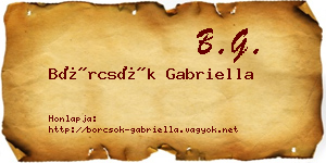 Börcsök Gabriella névjegykártya
